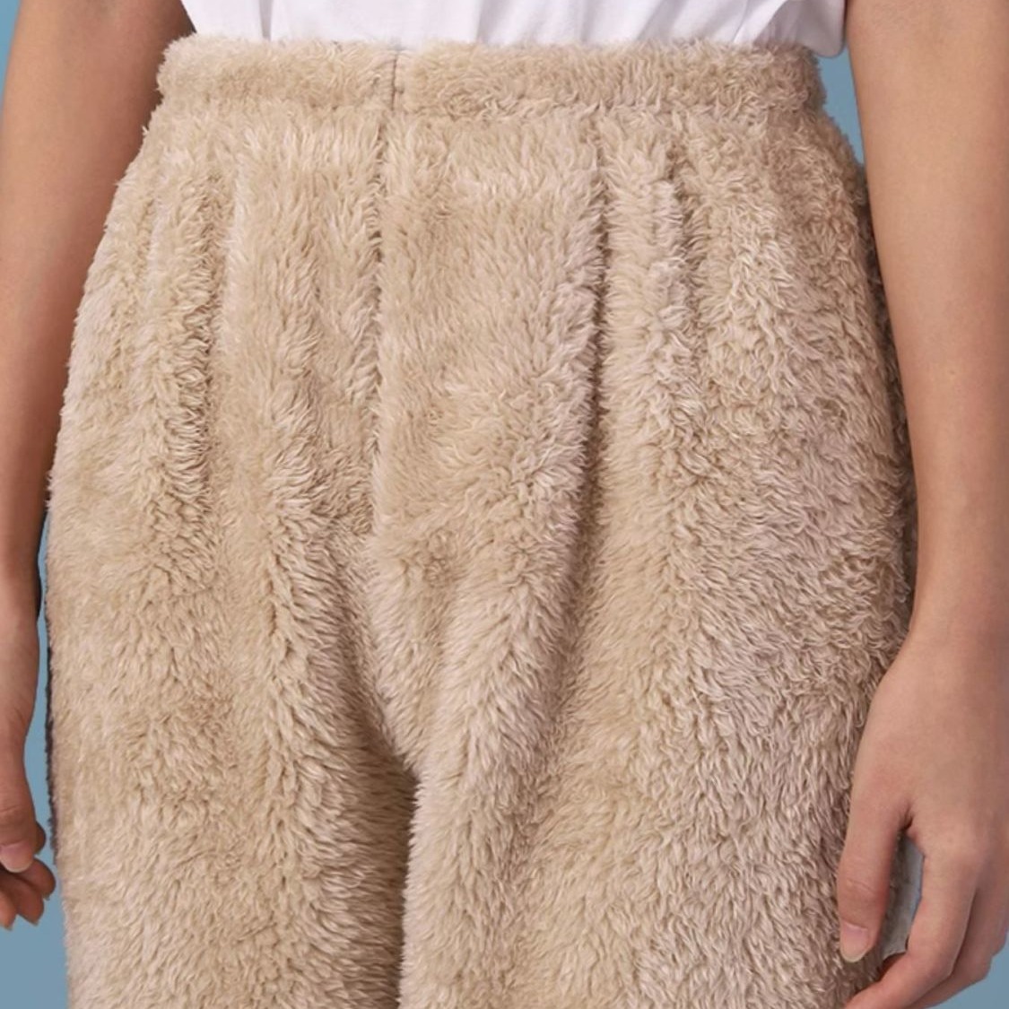 Close-up of plush coral fleece texture